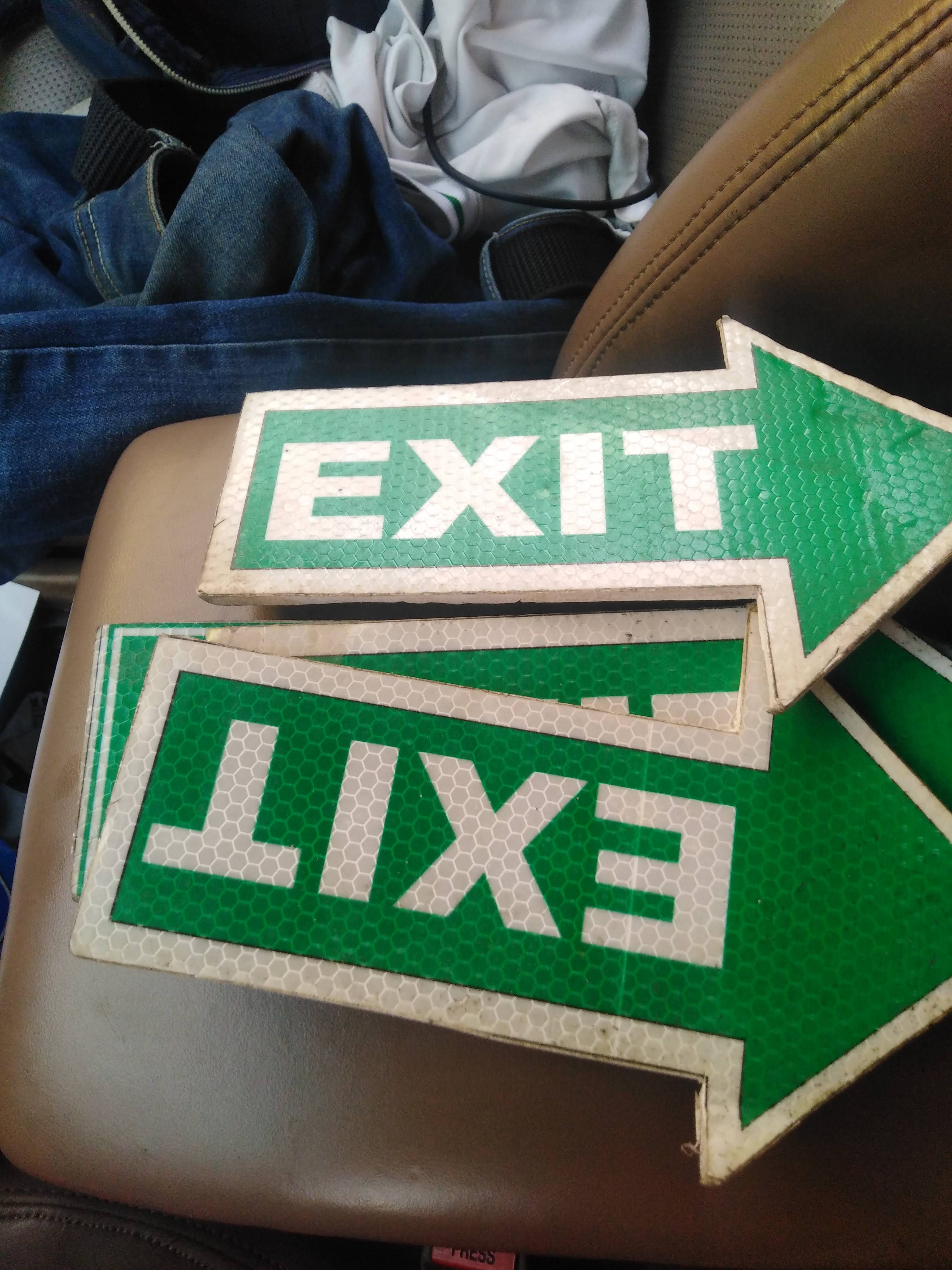 Green Exit Arrow Signs