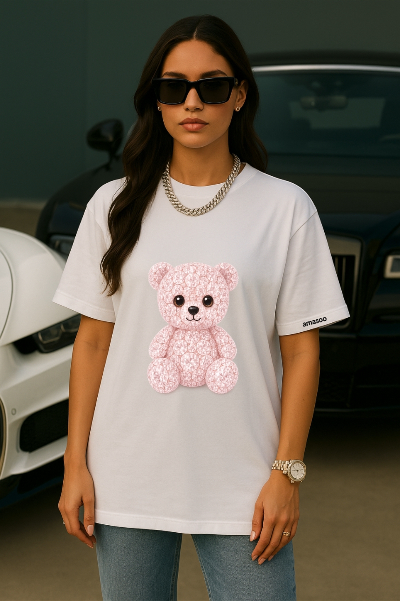 Cute Teddy Bear Print T-Shirt