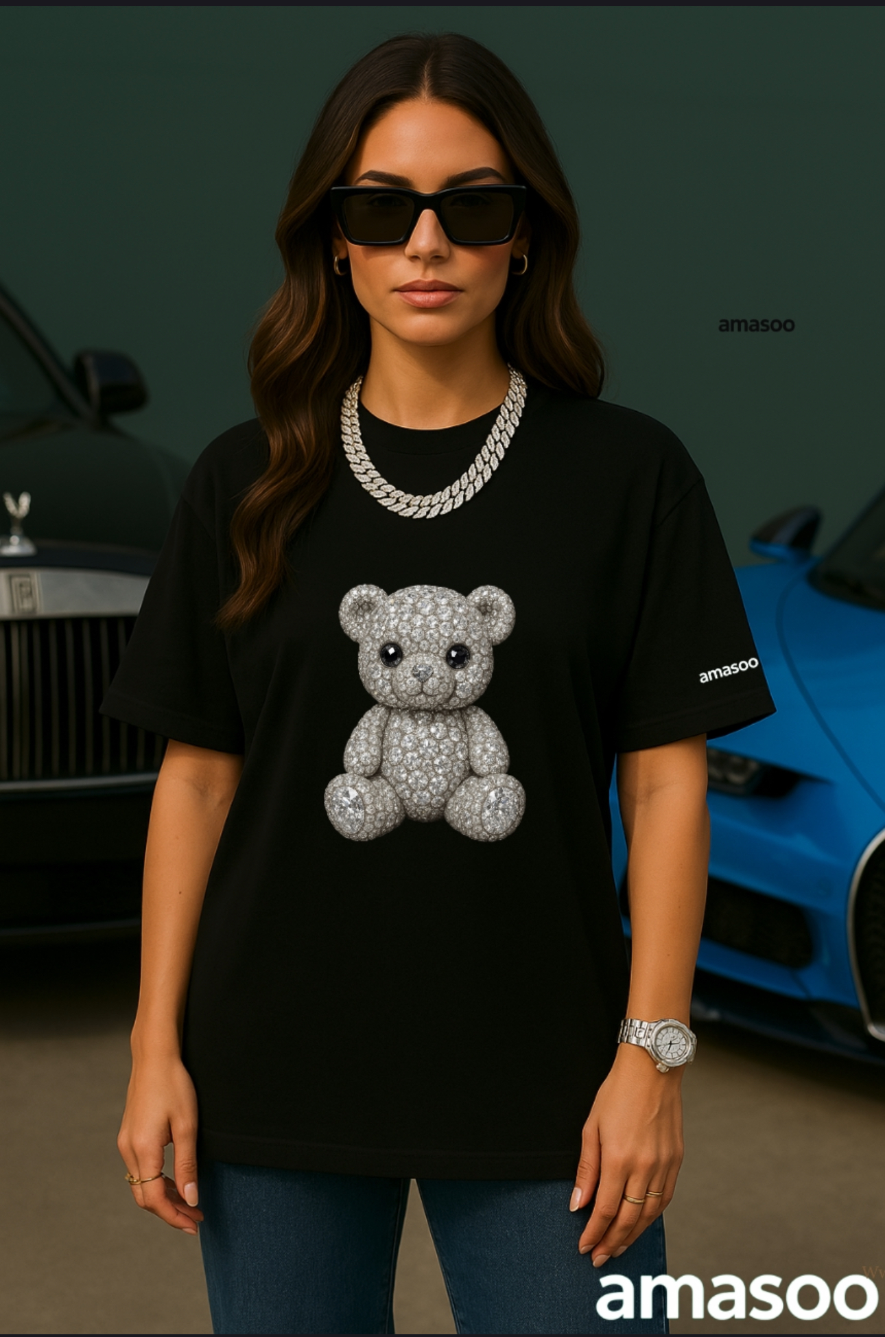 Diamond Bear Graphic T-Shirt