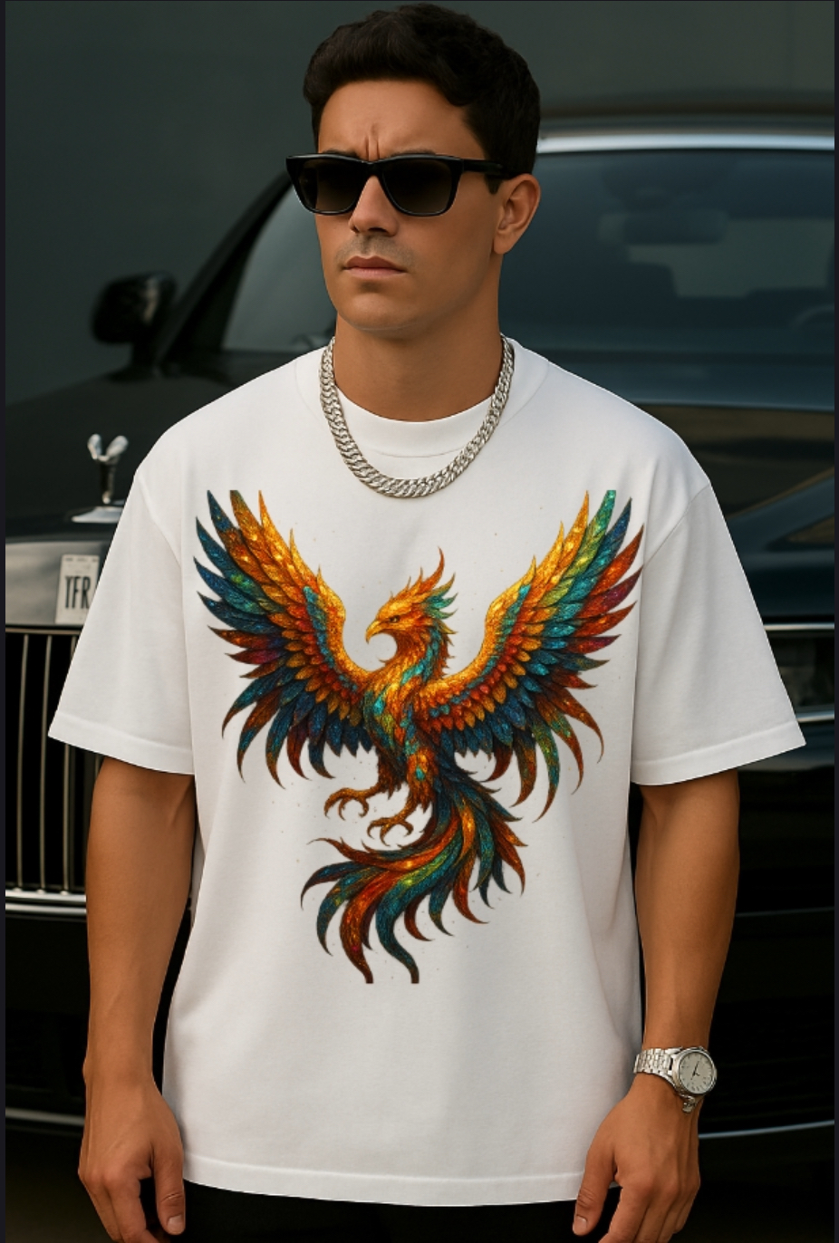 Colorful Phoenix Graphic T-Shirt