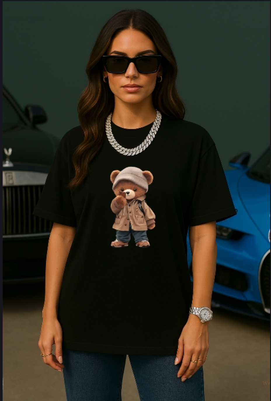 Bear Graphic White T-Shirt