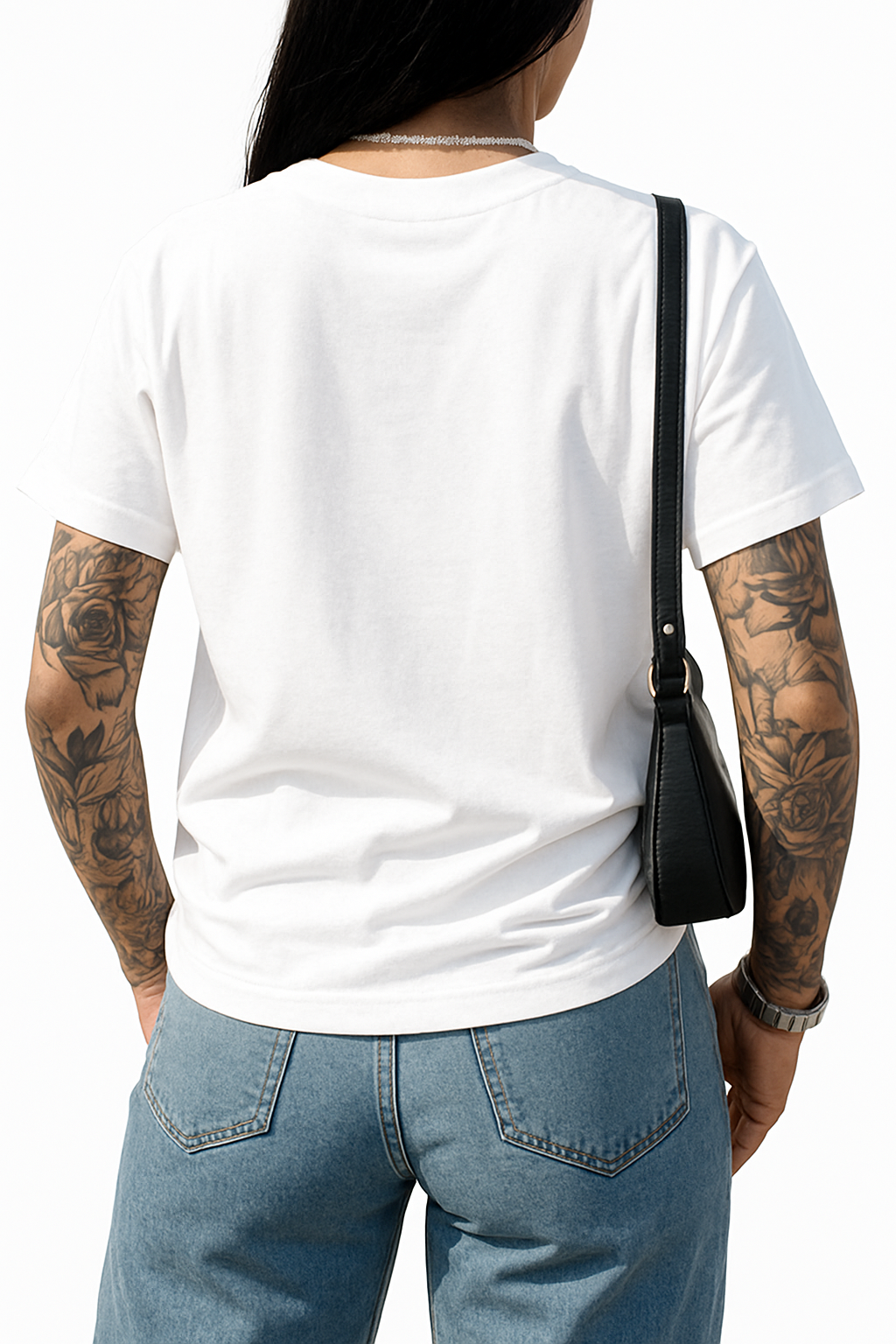 White T-shirt with Blue Bunny Print