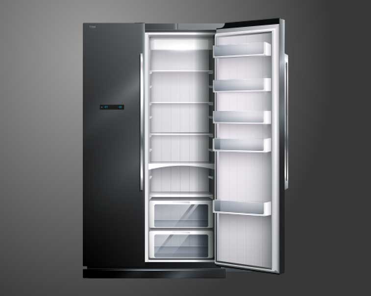 Gevson Black Double Door Refrigerator
