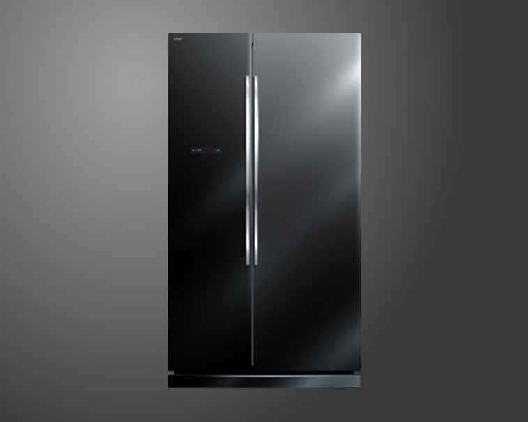 Gevson Black Double Door Refrigerator