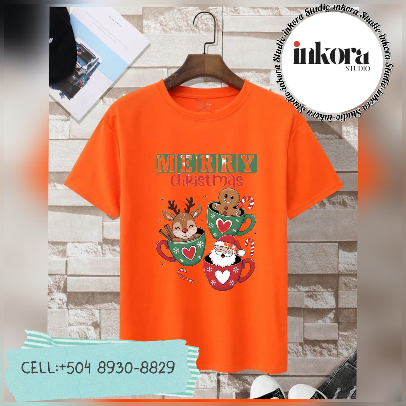 Camiseta navideña estampada