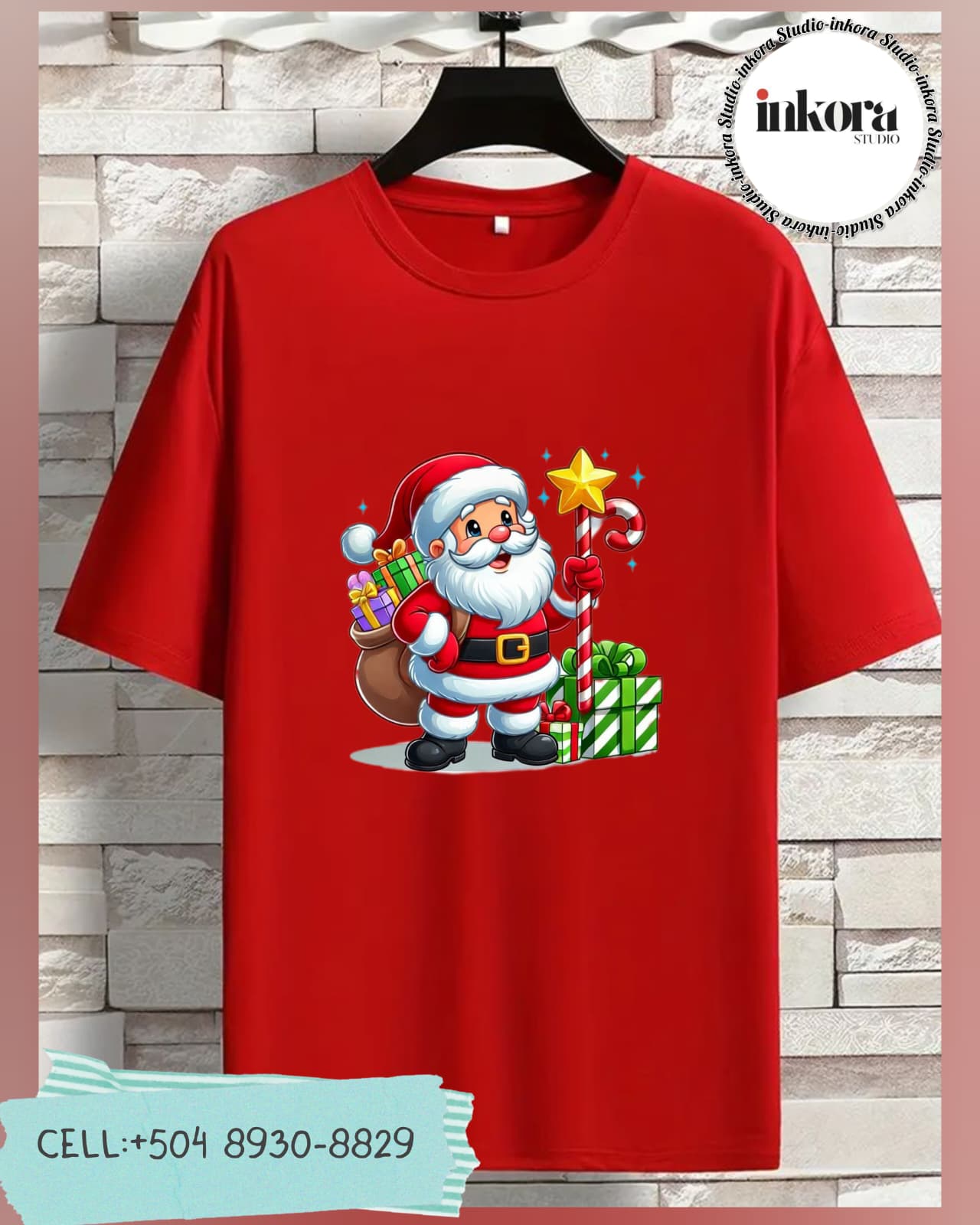 Camiseta de Navidad con Santa Claus