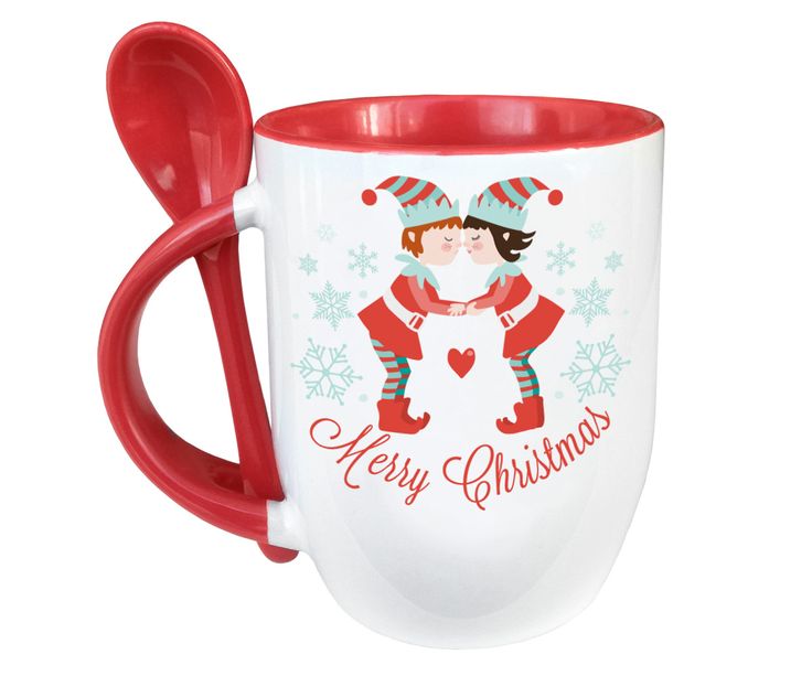 Taza navideña con cuchara