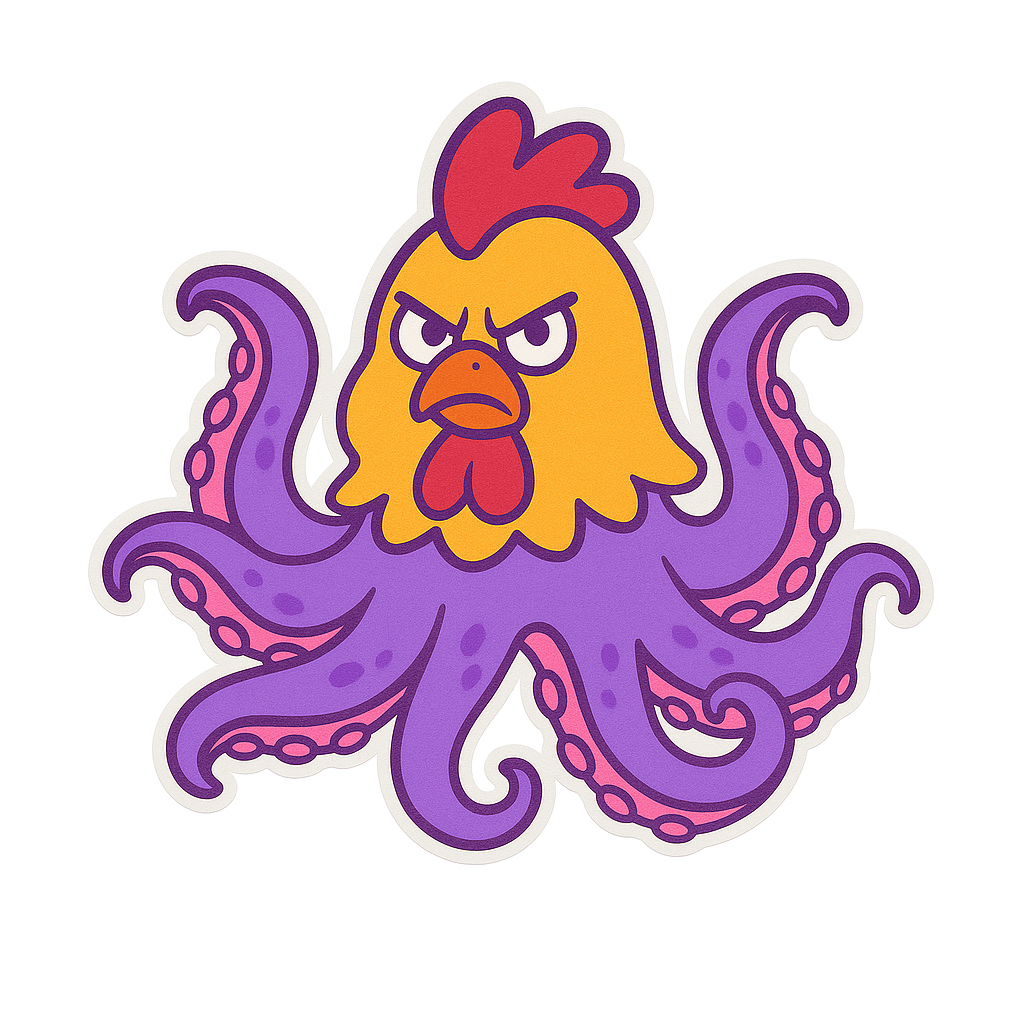 Clucktopus Kraken Vinyl Sticker
