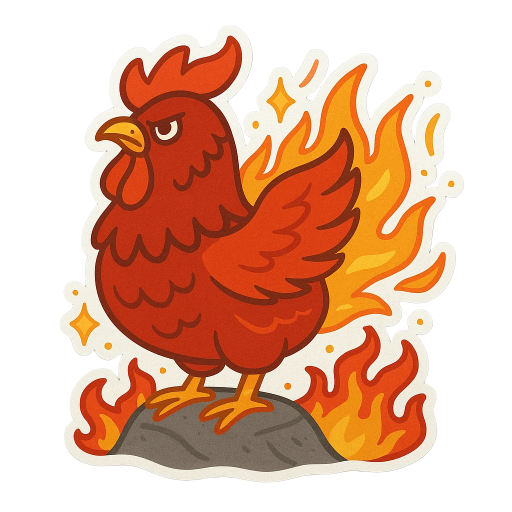 Fiery Chicken Phoenix Sticker
