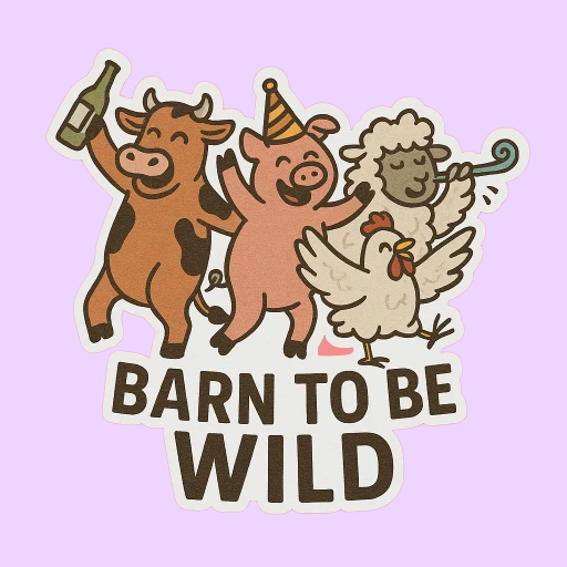 Barn To Be Wild Party Sticker