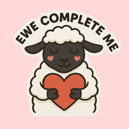 Ewe Complete Me Sheep Sticker