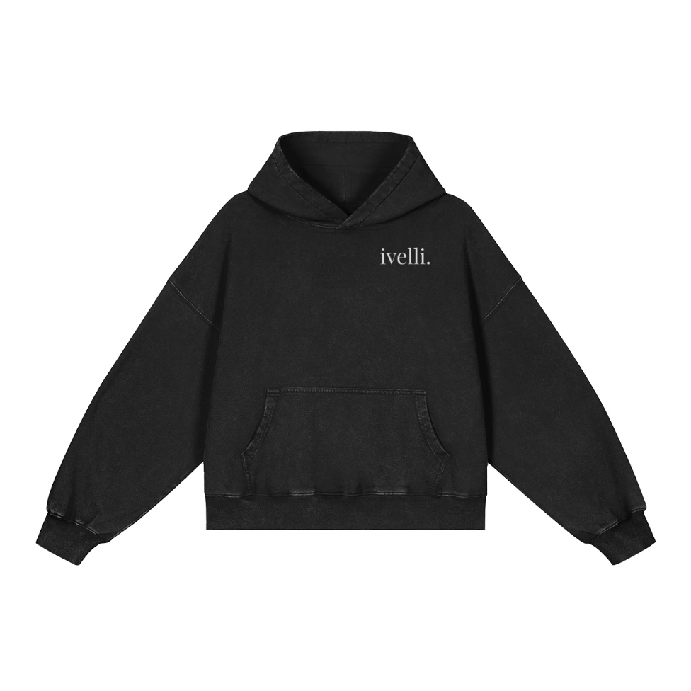Ivelli Black boxy hoodie