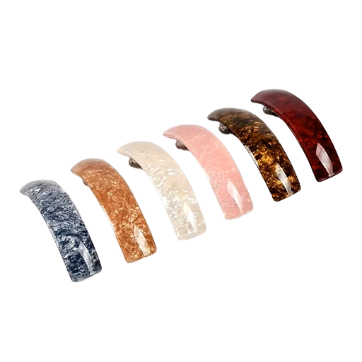6-Piece Acrylic Geometric Wave Hair Clips