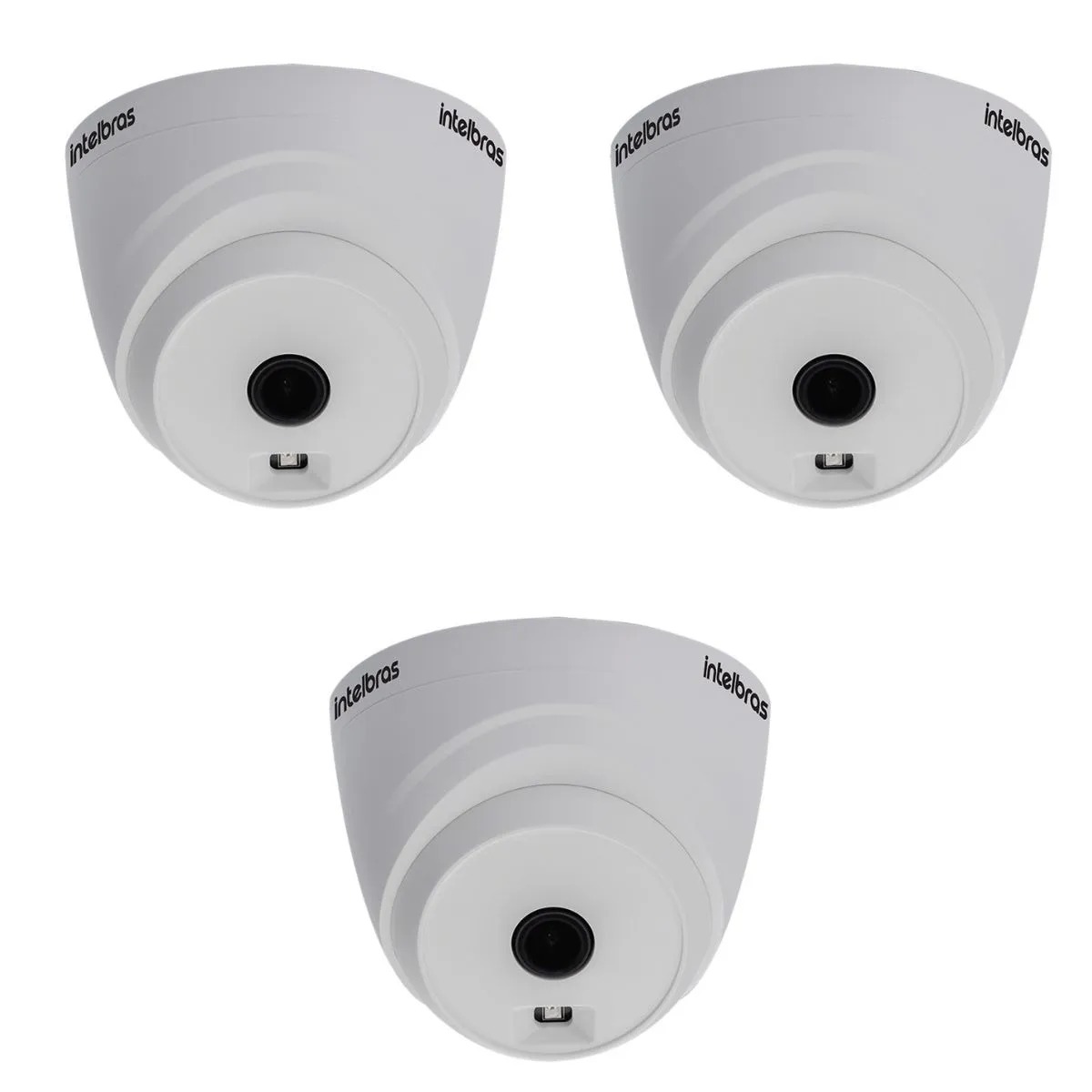 Kit com 3 câmeras de segurança Intelbras