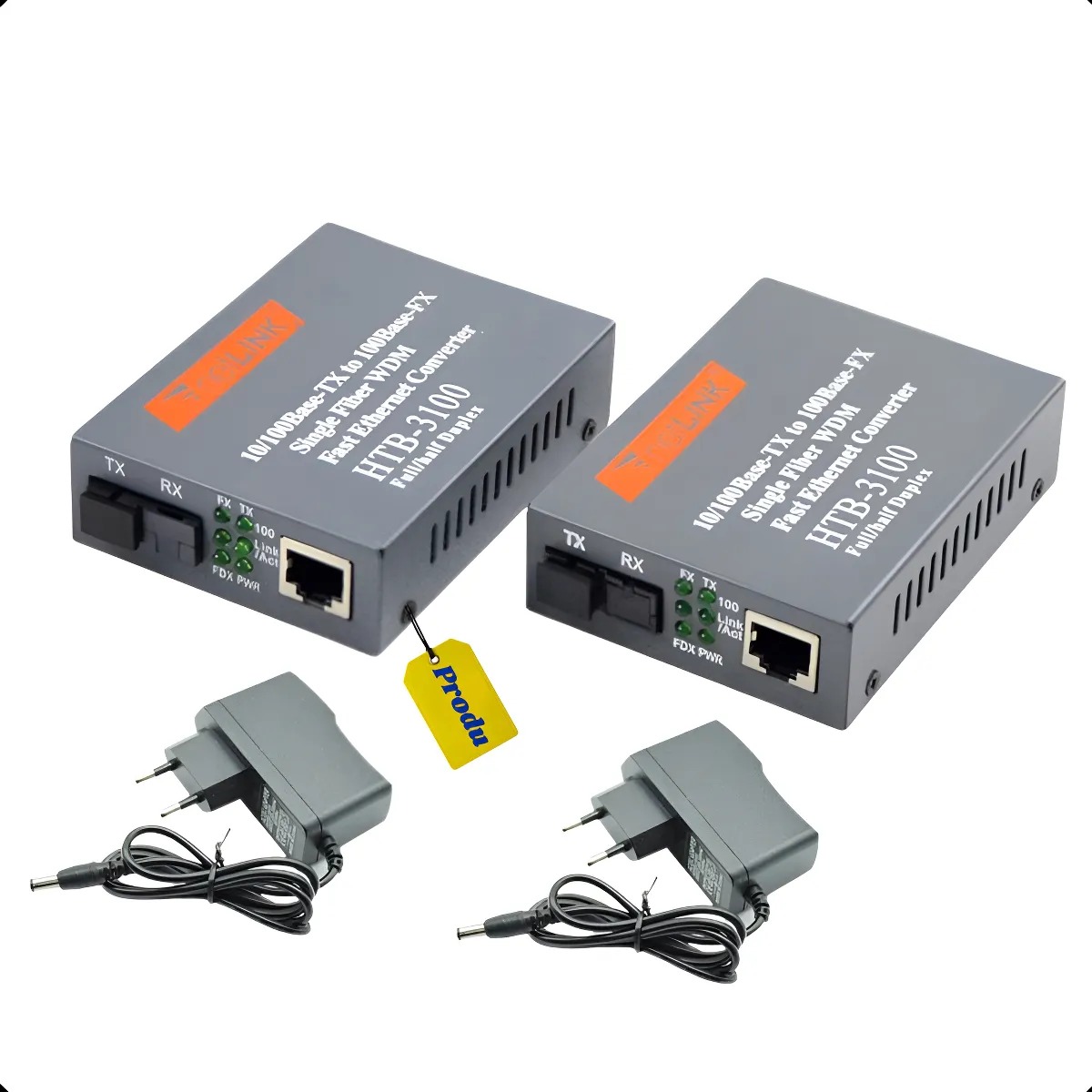 Conversor de mídia de fibra óptica 10/100Base-TX para 100Base-FX