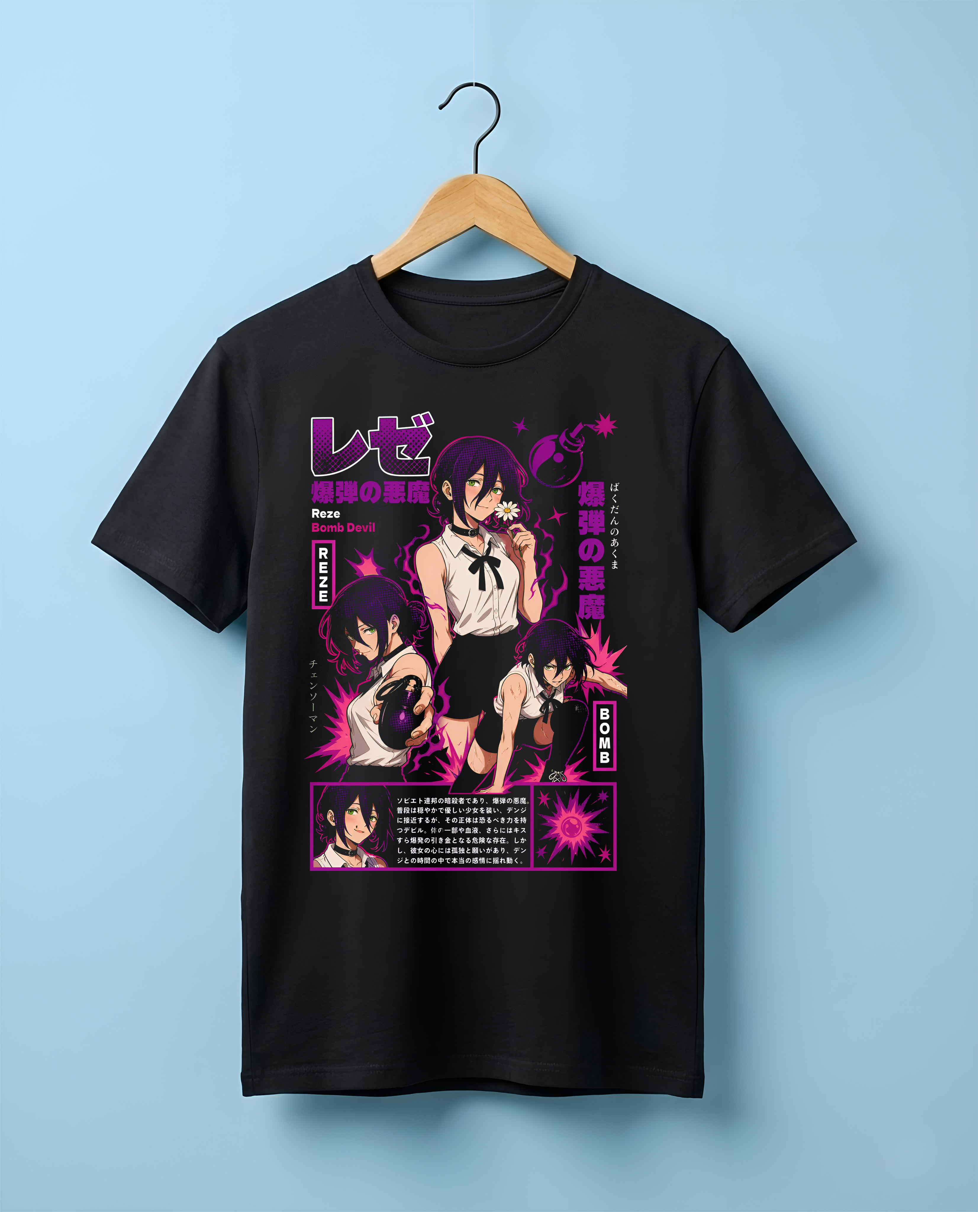 Camiseta  Reze Chainsaw Man + Pin Metallico