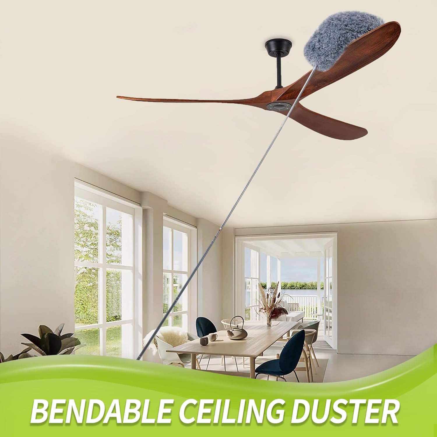 Cobweb Duster with Extension Pole, Spider Web Brush & Ceiling Cleaning Kit