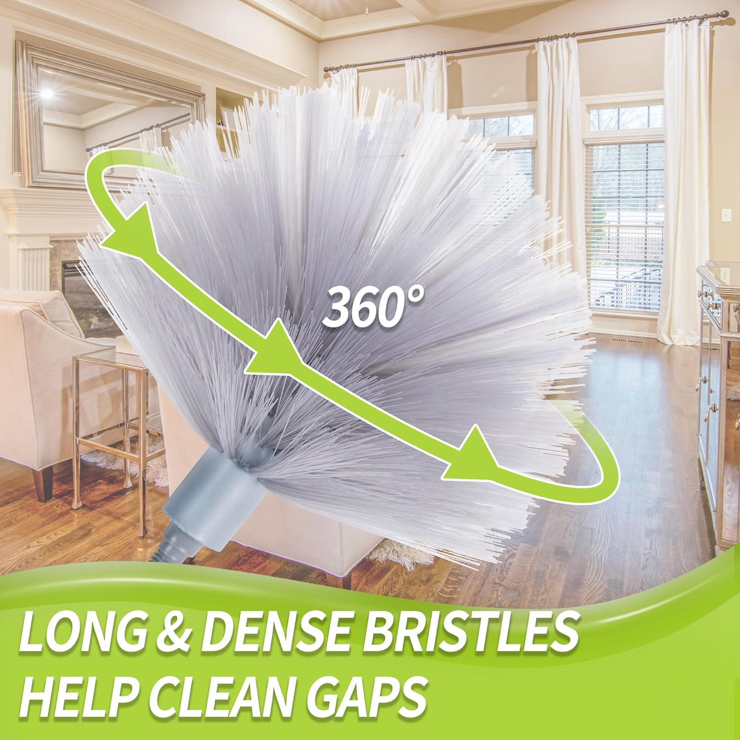 Cobweb Duster with Extension Pole, Spider Web Brush & Ceiling Cleaning Kit