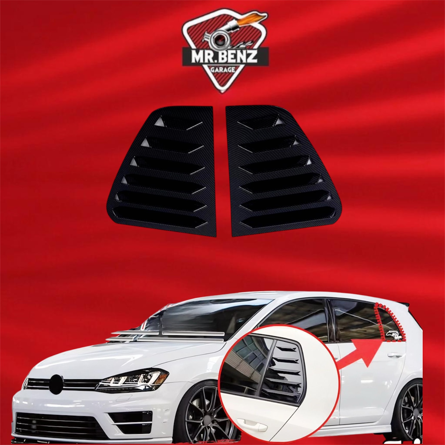 شراعات زجاج خلفي سيارة جولف