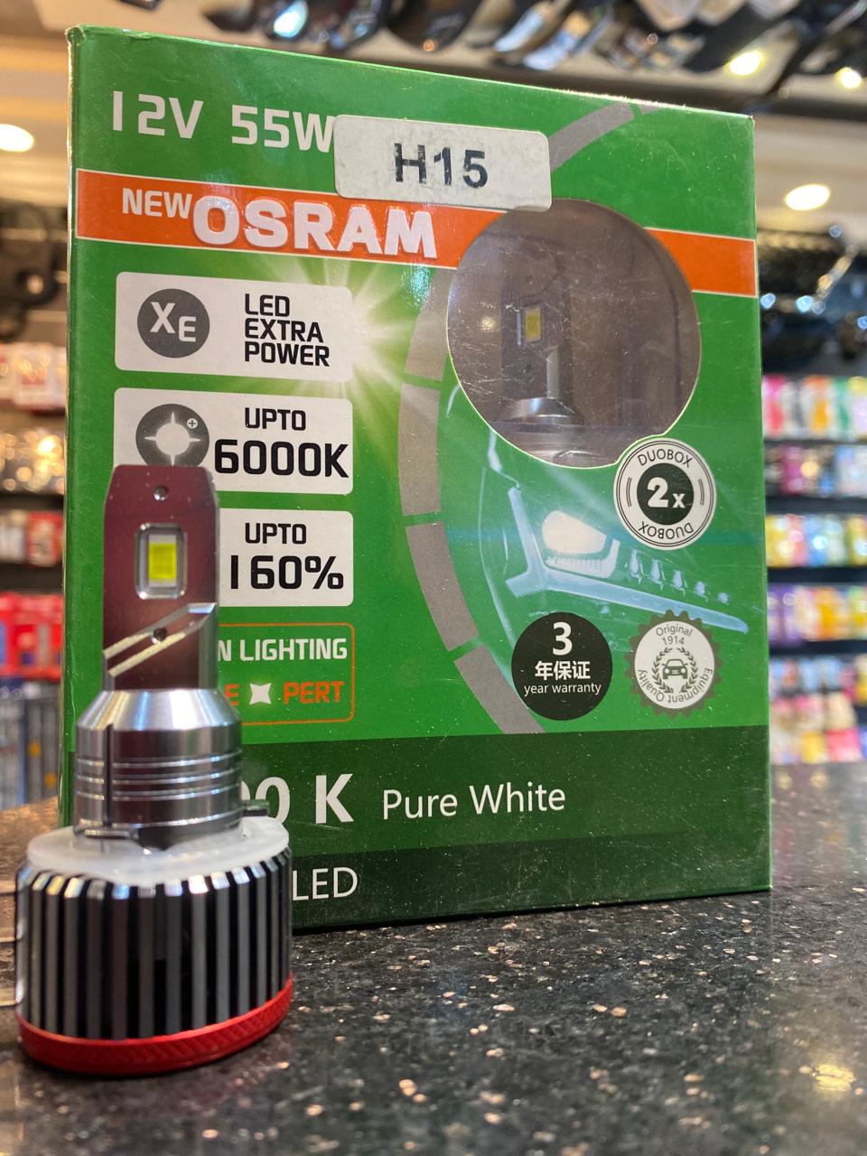 لمبة LED للسيارة OSRAM 12V 55W h15