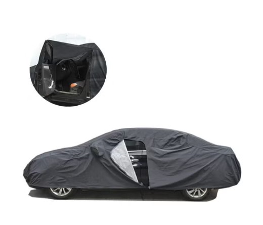غطاء سيارة بطبقة مزدوجة مبطنة من القطن حماية كاملة ضد الماء والشمس والغبار (XL)