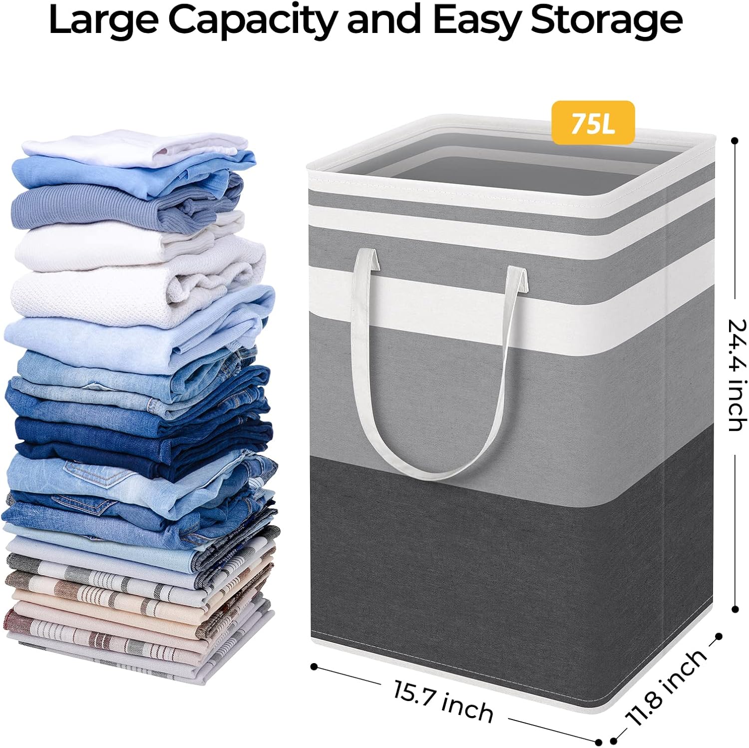 HomeHacks 2 Pack Large Laundry Baskets, Waterproof