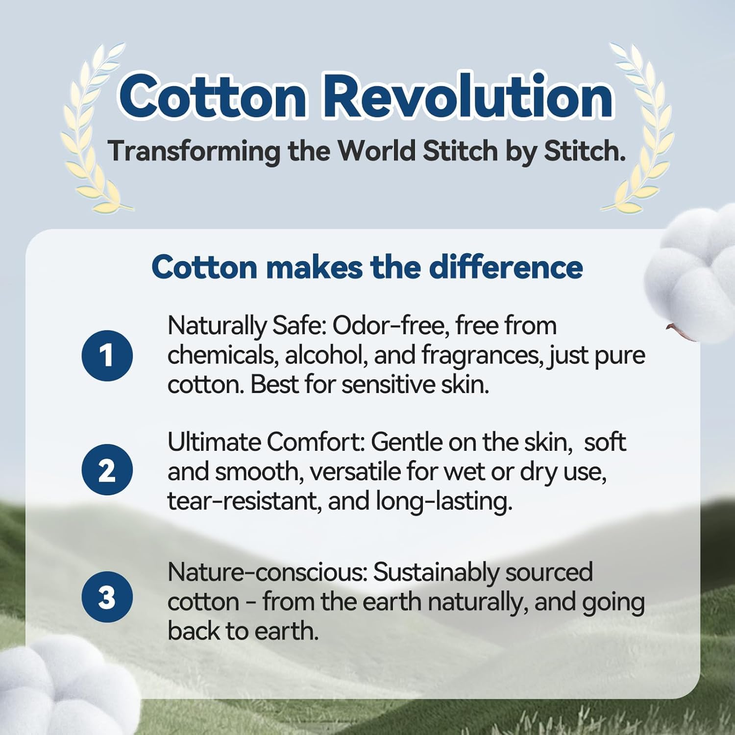 Winner Soft Face Towels, 100% USDA Biobased Facial Towels