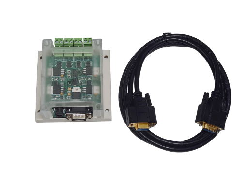 RS232 to 4 channel Current Loop Converter, non isolated active transmitter and receiver, with enable / disable DIP on board