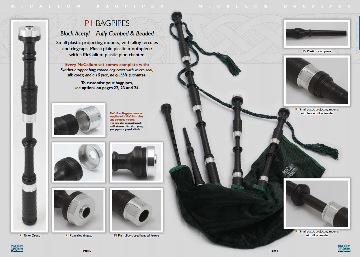 McCallum P1 Acetyl Bagpipes