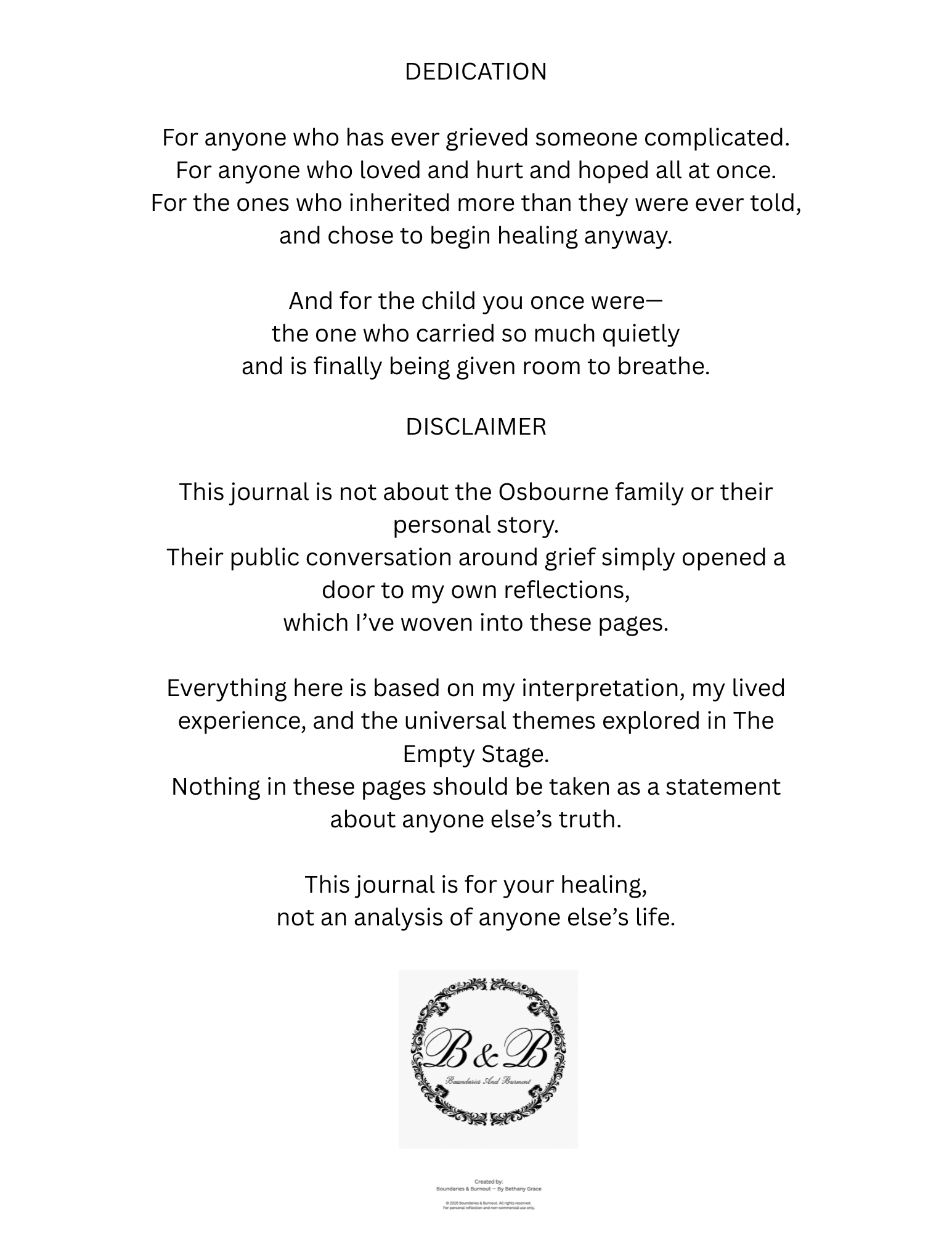 The Empty Stage: Reflections on Legacy,  Loss,  and the Families We Come From