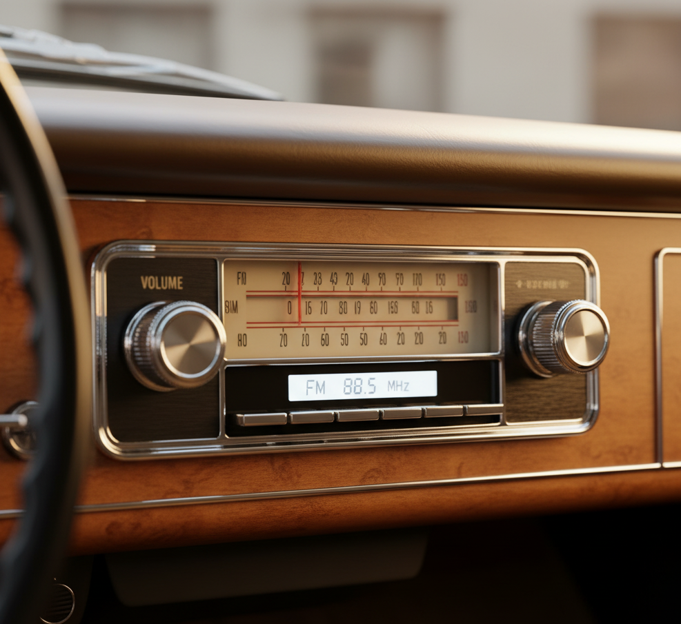 Radio clásico de auto