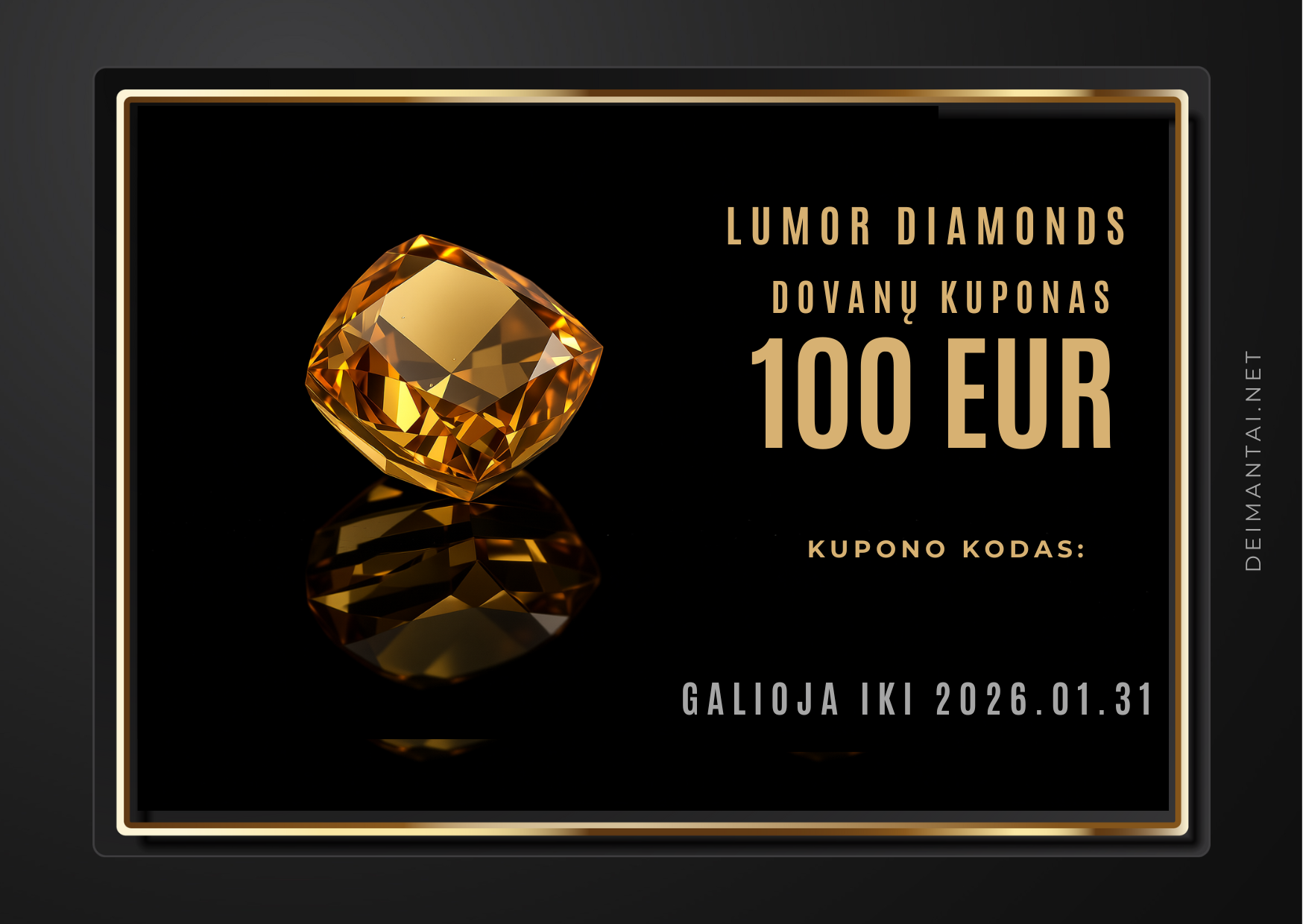 Lumor Diamonds dovanų kuponas