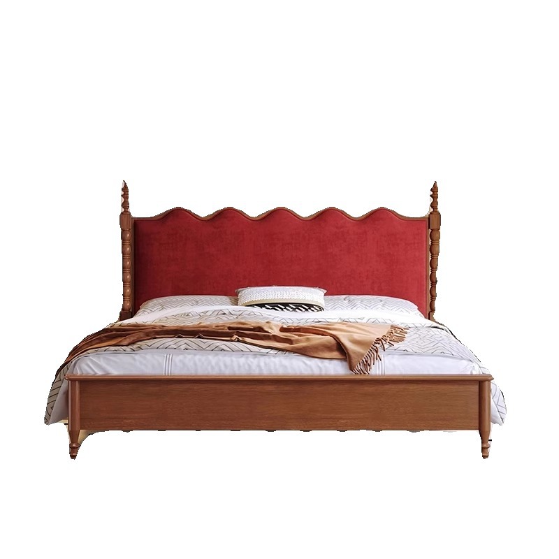 Vintage Style 1.8m Solid Wood Bed