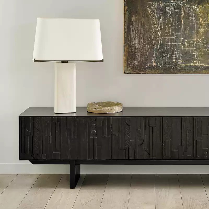 Carved Teak Solid Wood TV Cabinet