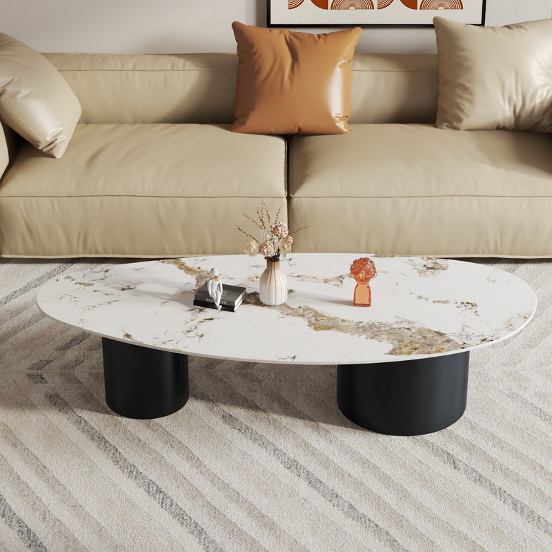 Modern Luxury Pandora Sintered Stone Teardrop Coffee Table