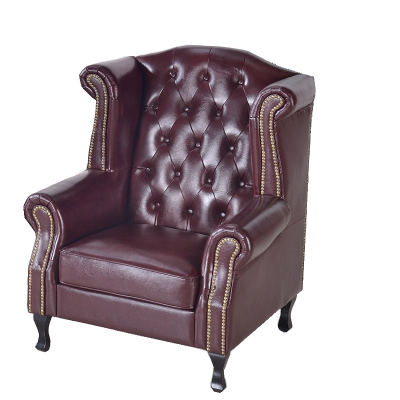 Classic Leather Wingback Armchair