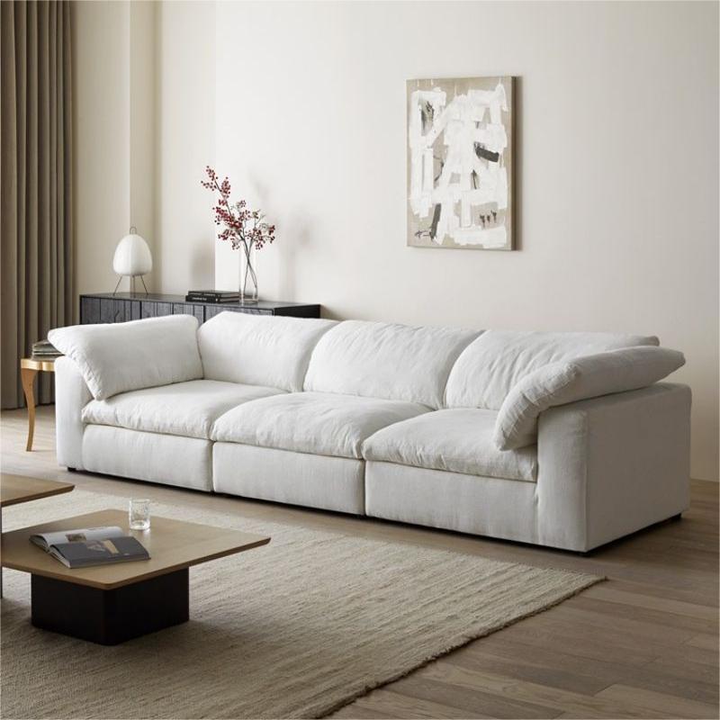Cotton-Linen Down-Filled Fabric Sofa Set