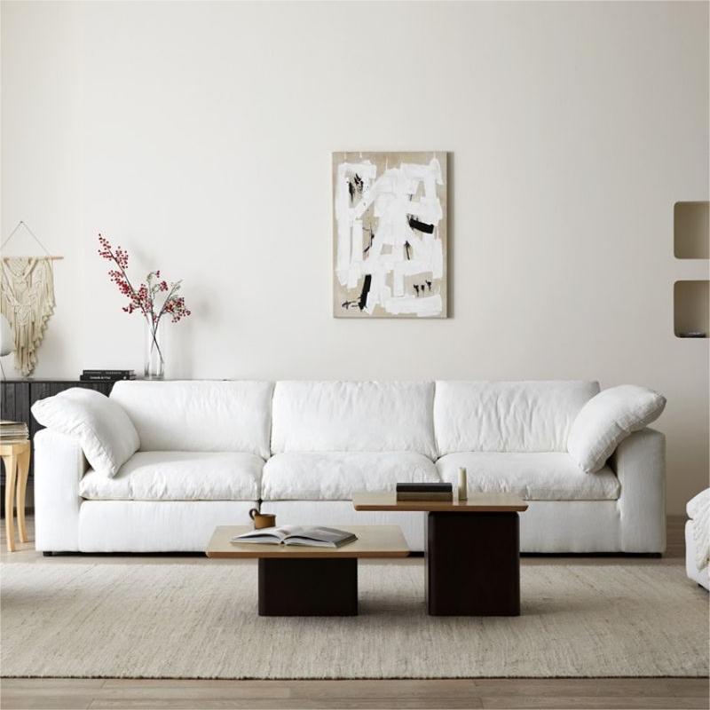 Cotton-Linen Down-Filled Fabric Sofa Set