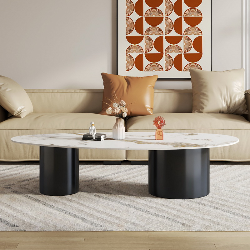 Modern Luxury Pandora Sintered Stone Teardrop Coffee Table