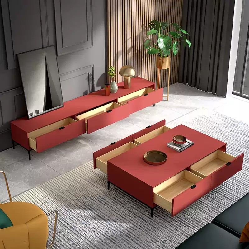 Modern Minimalist Lacquered TV Cabinet