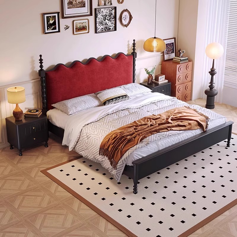 Vintage Style 1.8m Solid Wood Bed