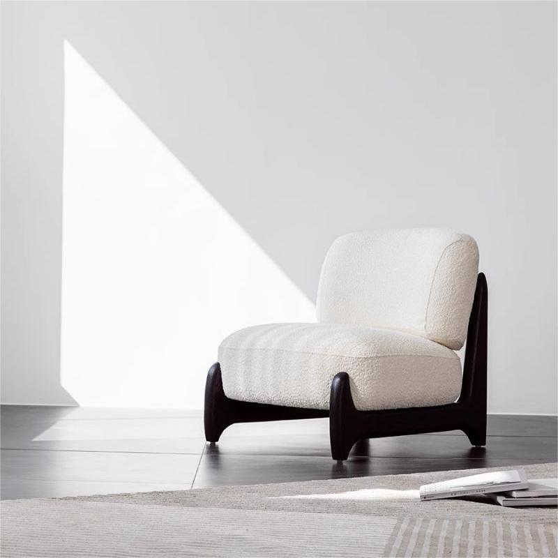 Wabi-Sabi Style Oversized Sled-Base Armchair