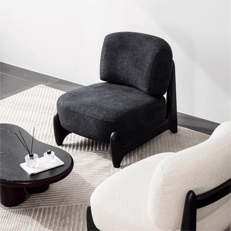 Wabi-Sabi Style Oversized Sled-Base Armchair