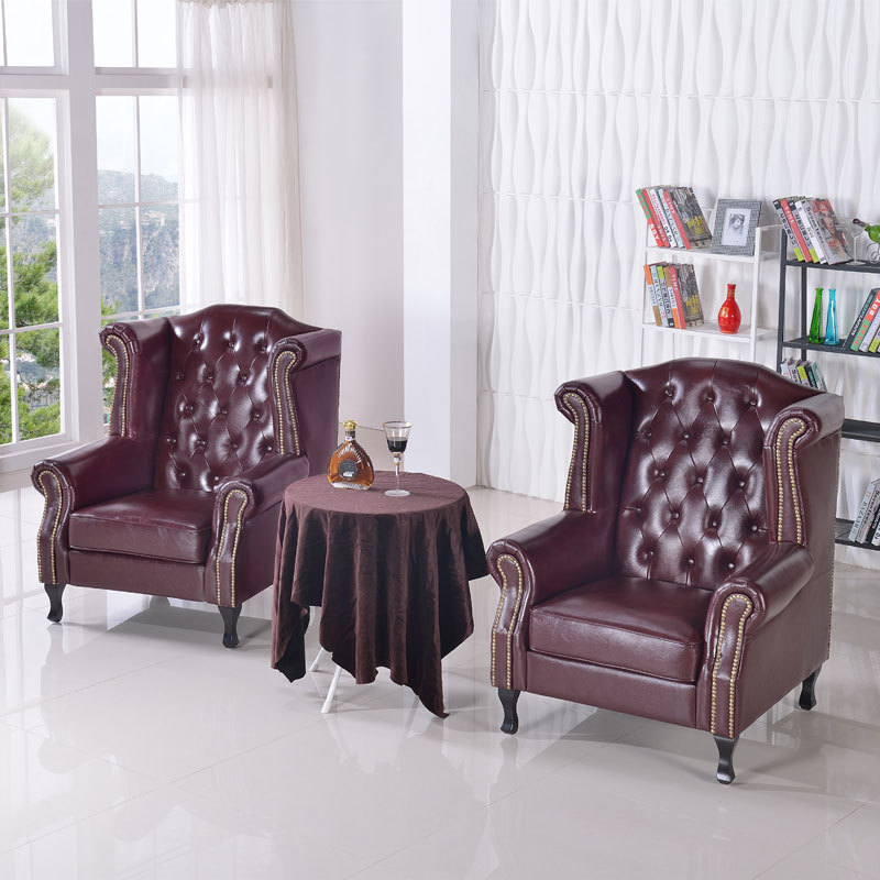 Classic Leather Wingback Armchair