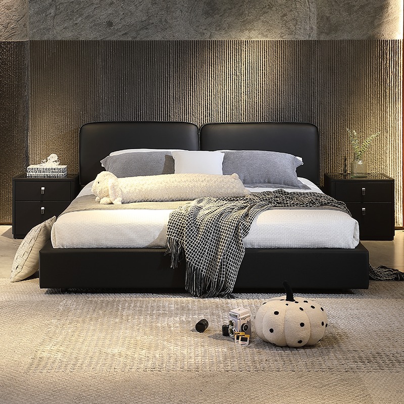 Luxury Genuine Leather Double Bed