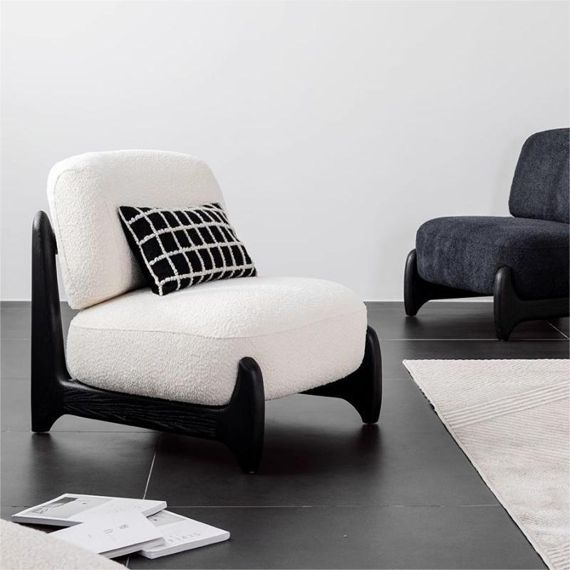 Wabi-Sabi Style Oversized Sled-Base Armchair