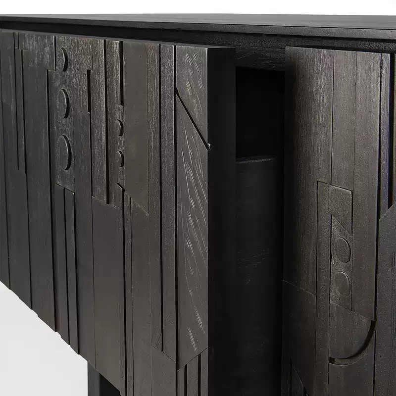 Carved Teak Solid Wood TV Cabinet