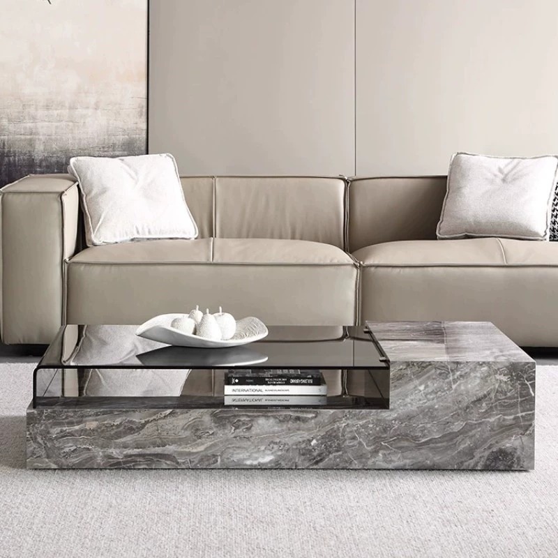 Rectangular Glass Sintered Stone Coffee Table