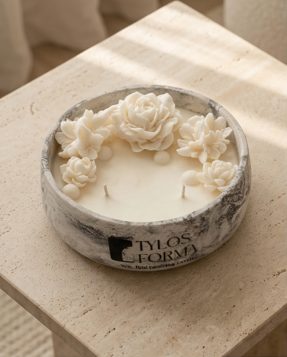 Prabangi betoninė žvakė „Tylos forma“ 