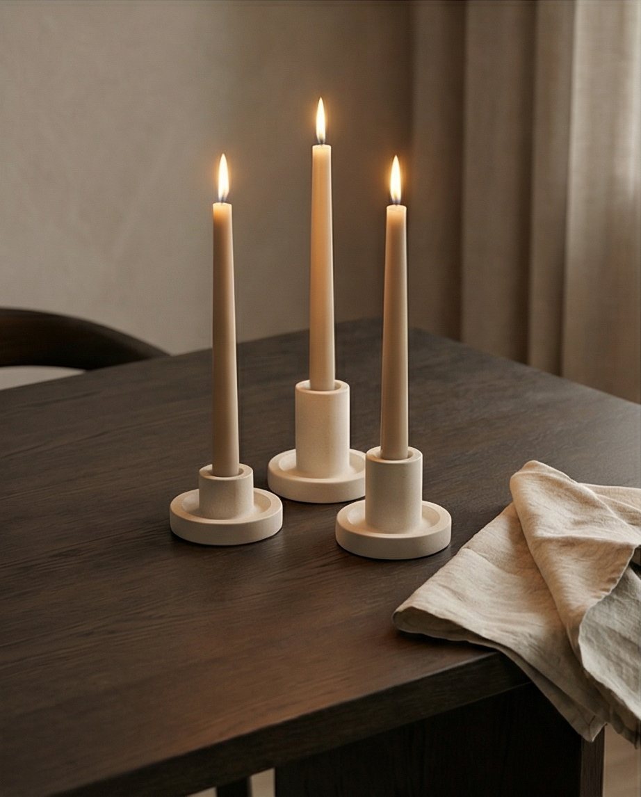 Moderni betoninė žvakidė „Siluetas“